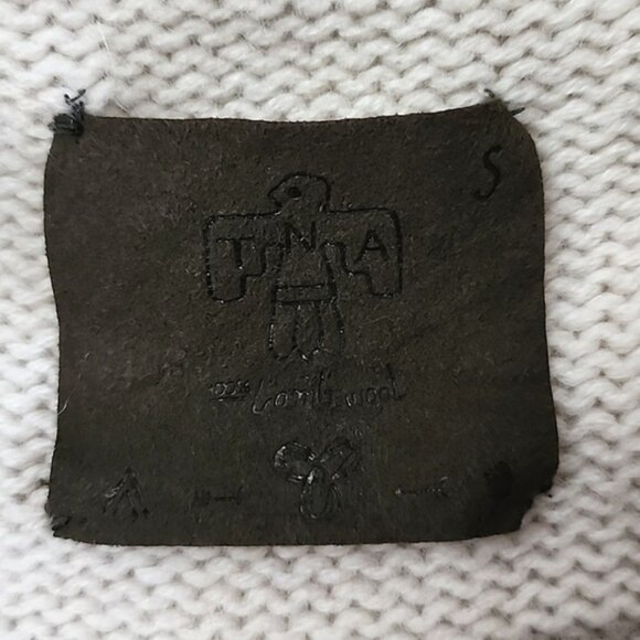 TNA Women's Knit Cream Taupe Lambs Wool Cowichan Zip Up Cardigan Pockets Size S - Picture 10 of 15